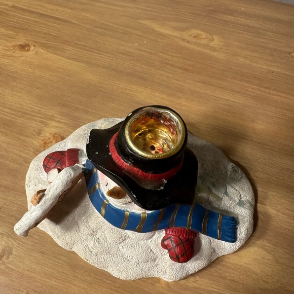 Christmas winter it’s been swell melted snowman tall candle holder - Picture 3 of 5